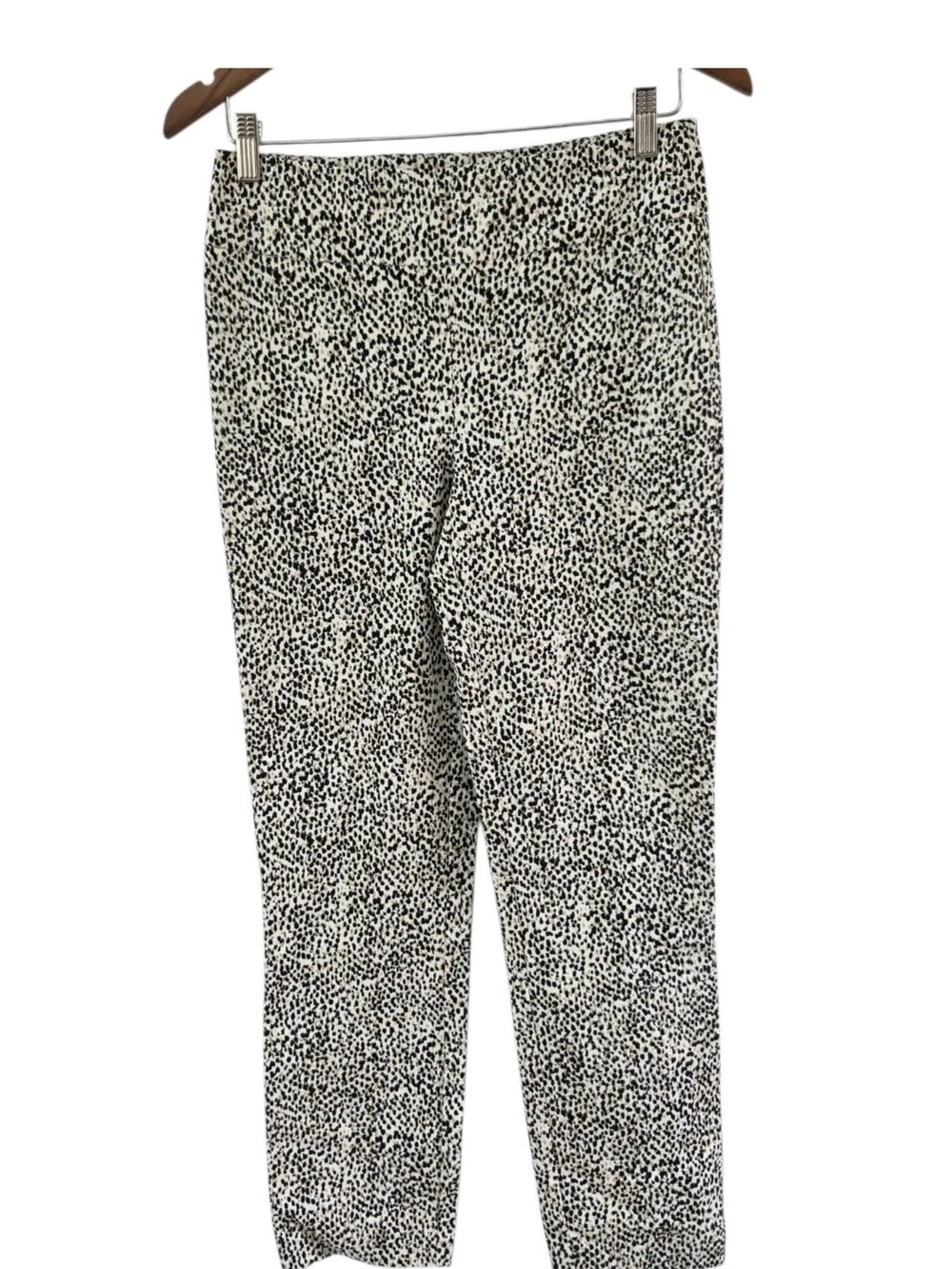 Renuar Animal Leopard Print Cropped Capri Pants Stretch Pull On Womens Size 4
